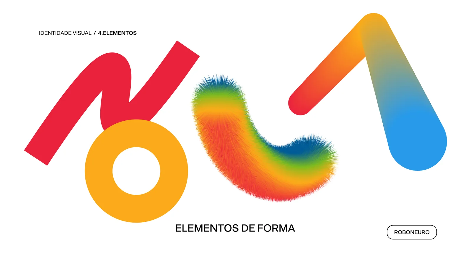 Elementos de forma em cores da marca