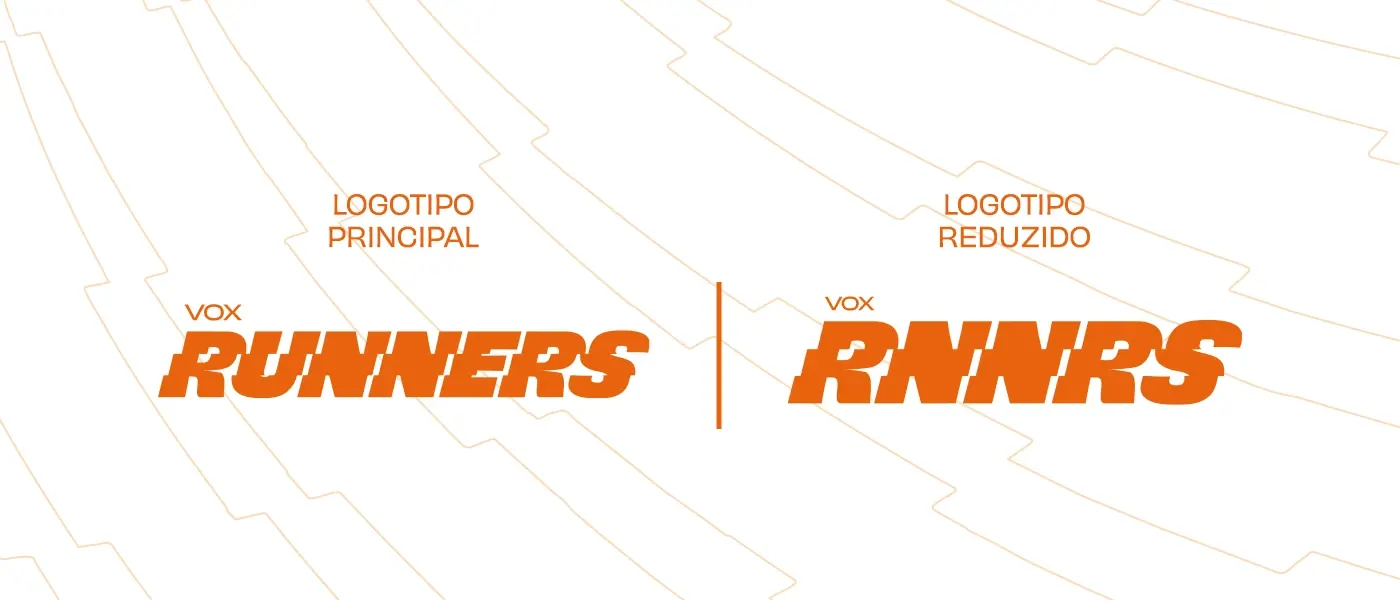 Logotipo principal VOX Runners e versão reduzida RNNRS